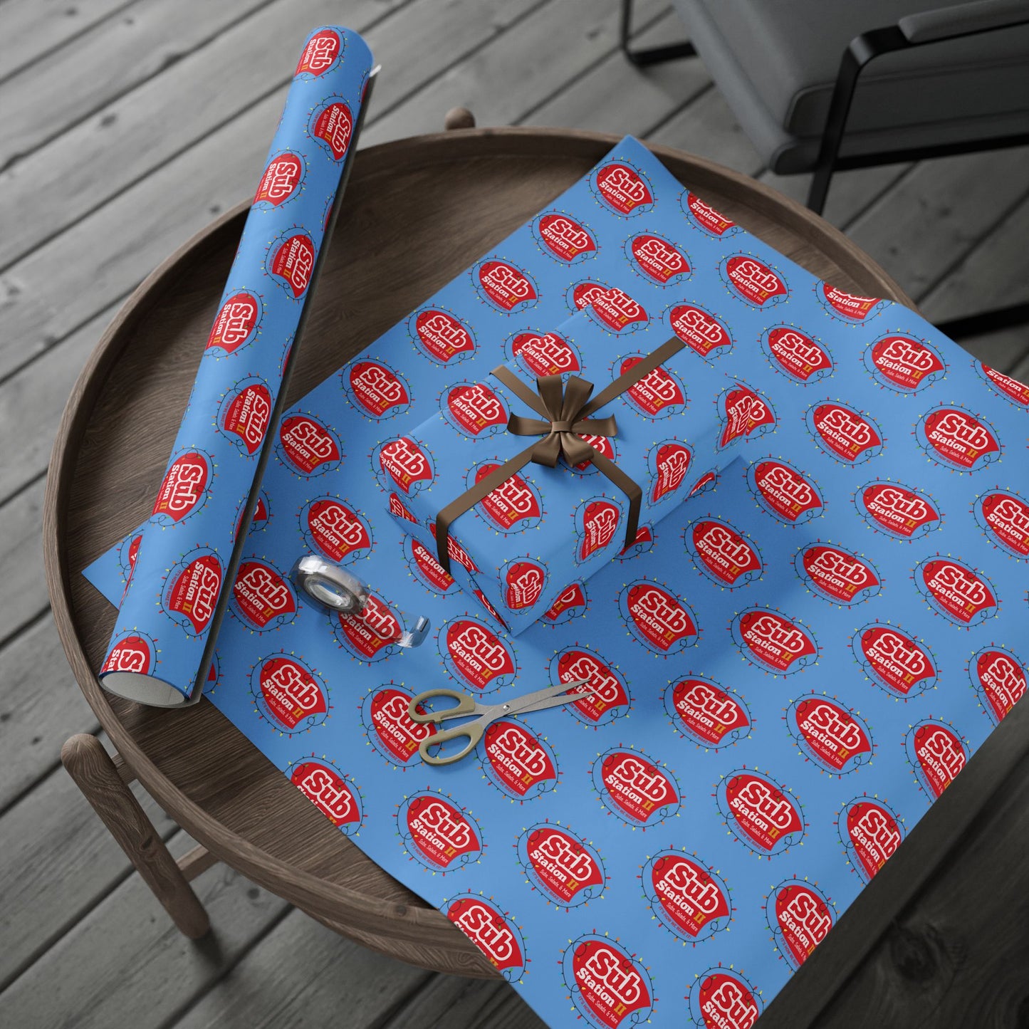 Sub Station II Holiday Lights Logo Wrapping Paper