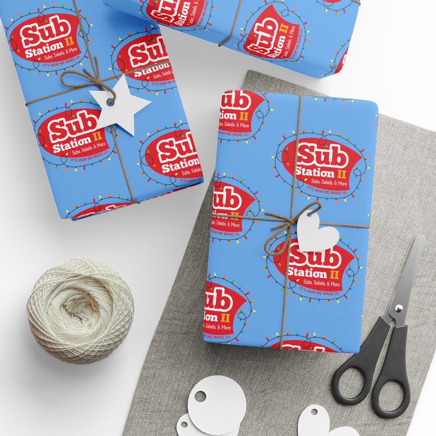 Sub Station II Holiday Lights Logo Wrapping Paper